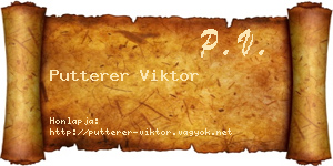 Putterer Viktor névjegykártya
